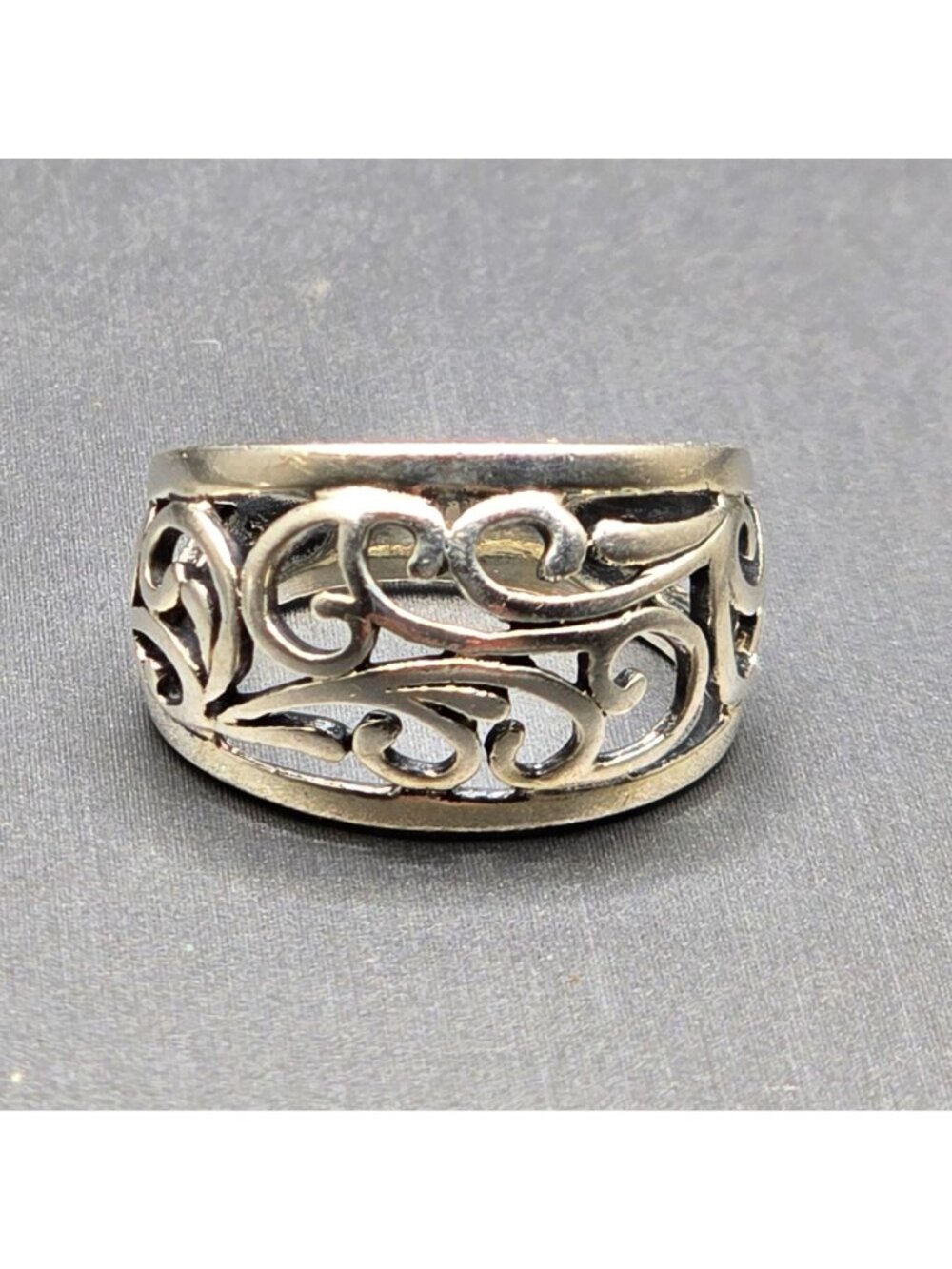 Sterling Silver Filigree Dome Ring Size 5 Premier Designs Open Scroll 925 Band - Picture 2 of 11